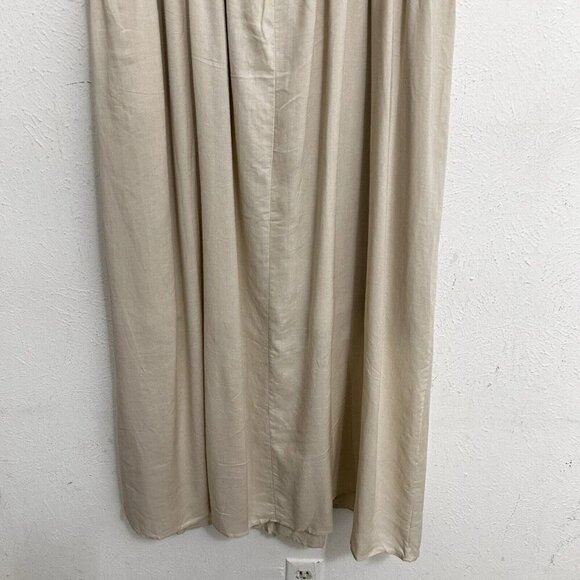 Andree By Unit Beige Maxi Long Dress Size 1X Off The Shoulder Ruffled Tie Front - Picture 9 of 11